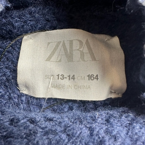 Zara Navy Textured Knit - Picture 4 of 6